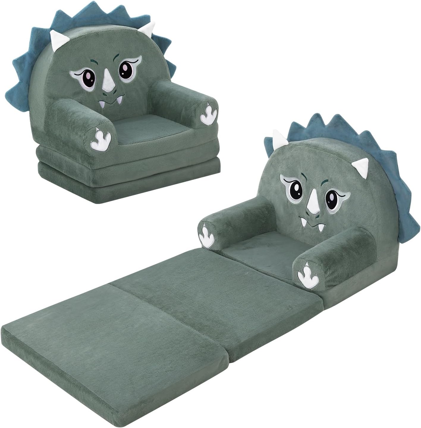 Kids Couch Comfy Foldable Kids Sofa to Lounger 2 in 1 Toddler Chair Plush Baby Sleeper Chair for Playing and Napping, Birthday Gifts for Boys and Girls