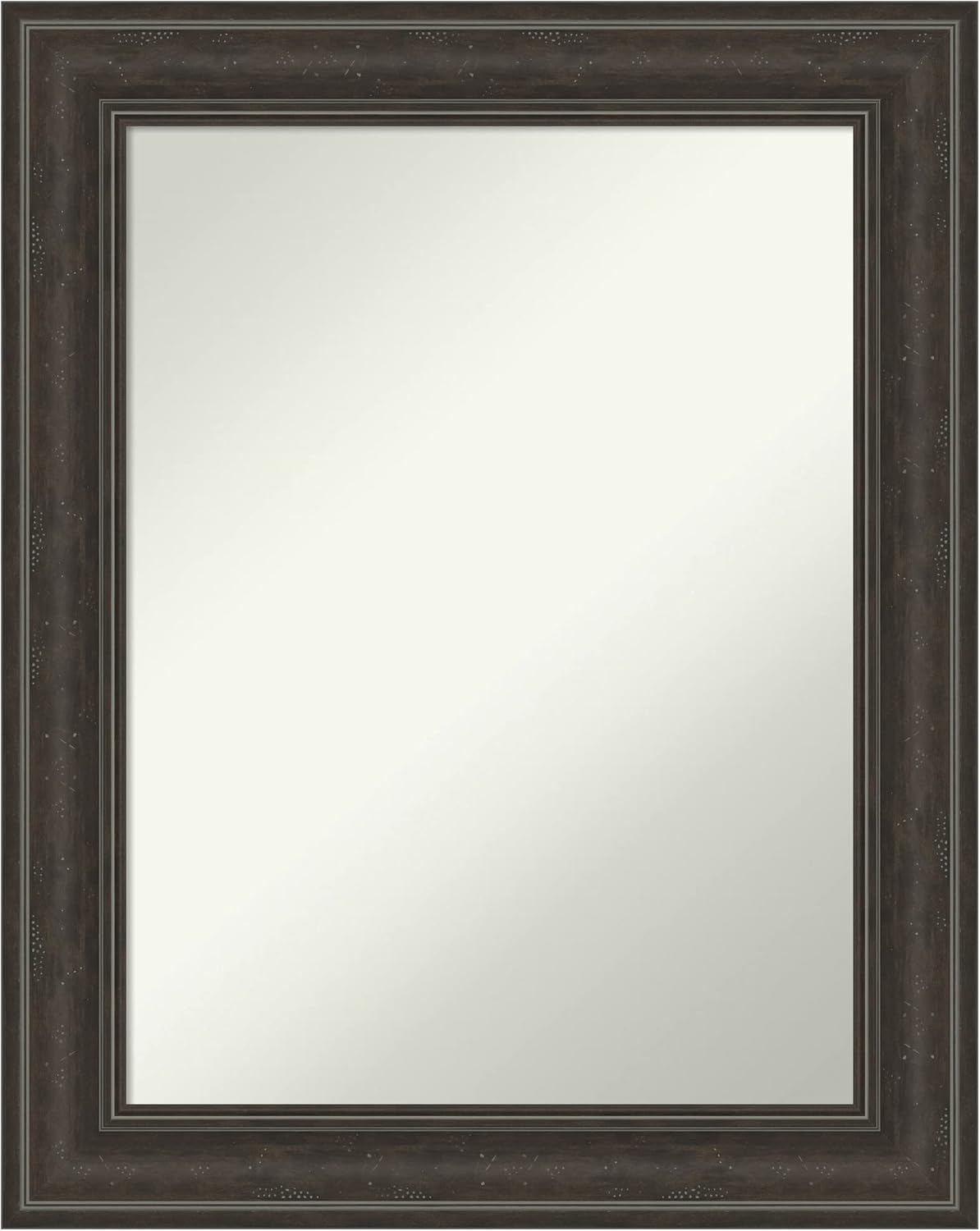 Amanti Art Black Bathroom Mirror for Over Sink, 28x22 Shipwreck Black Narrow Rectangle Vanity Mirror, Medium Country Rustic Frame, Hangs Horizonally and Vertically, Bathroom Wall Decor, Non-Beveled