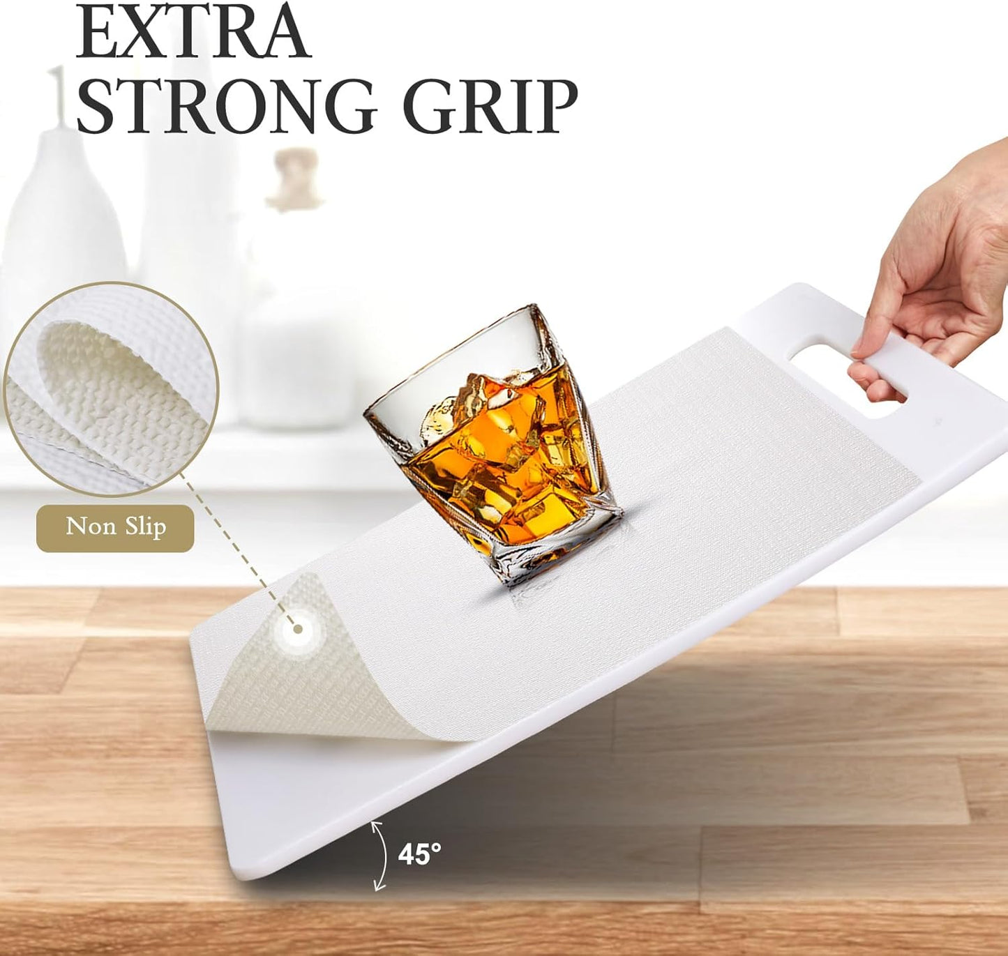 Beautysaid Shelf and Drawer Liner for Kitchen Cabinet, Non Adhesive Non Slip Shelf Paper Waterproof Washable Thickened for Dresser Pantry Shelve Bathroom Protector Liner(White,18 in x 10 FT)