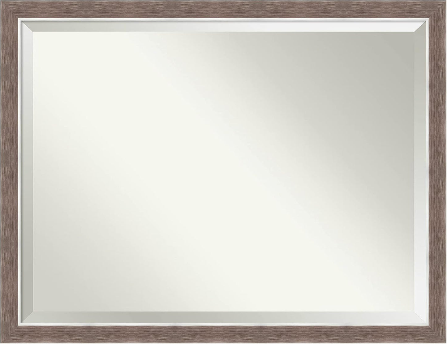 Amanti Art Brown Wall Mirror 34x44 Noble Mocha Rectangle Bathroom Mirror for Wall Decor Living Room, X-Large Casual Frame, Hangs Horizonally and Vertically, Bathroom Decor, Beveled Edge from WI, USA