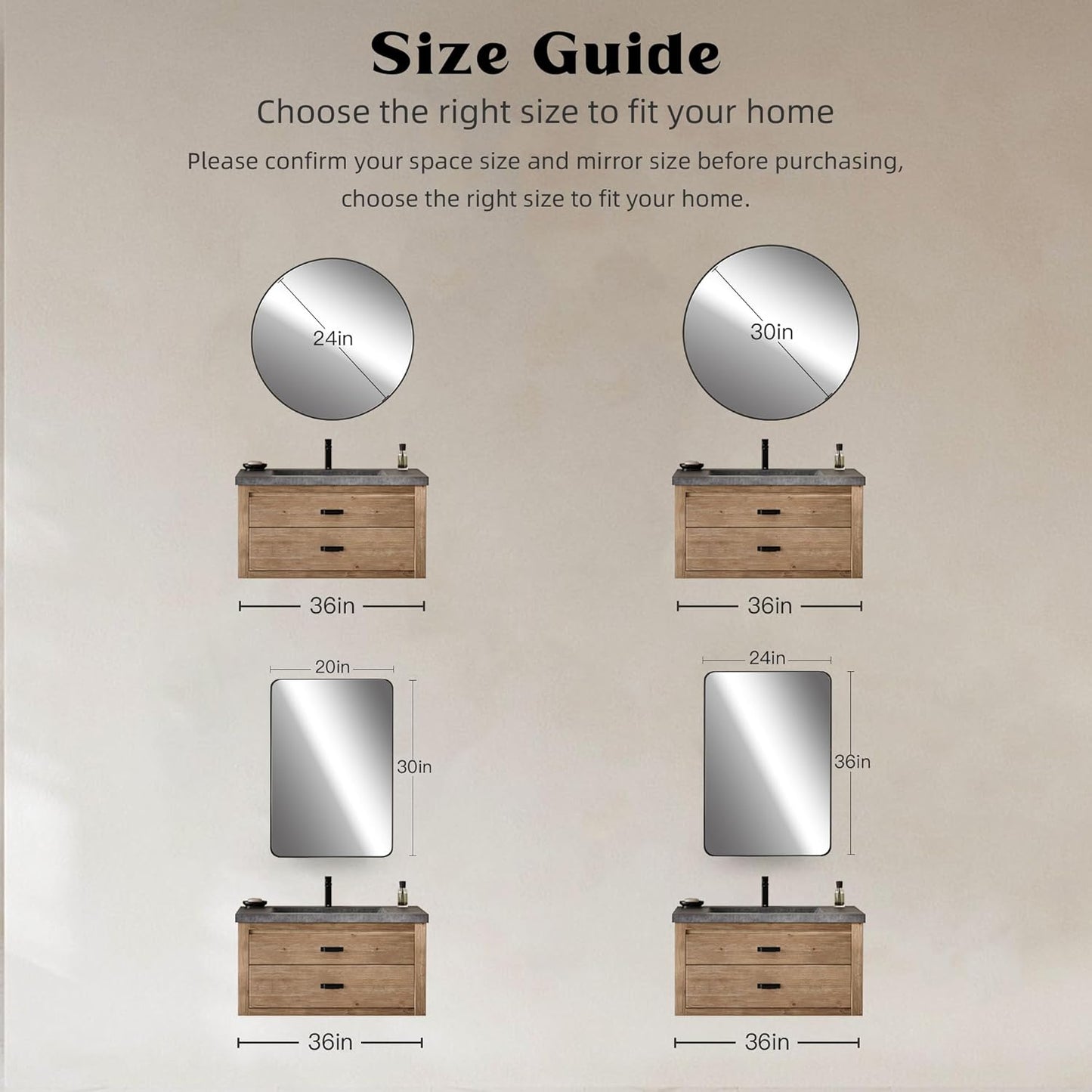 Gold Round Mirror,Bathroom 30 Inch Vanity Wall Mirror,Modern Circle Mirror for Wall,Wood Mirror for Bedroom Living Room Entryway