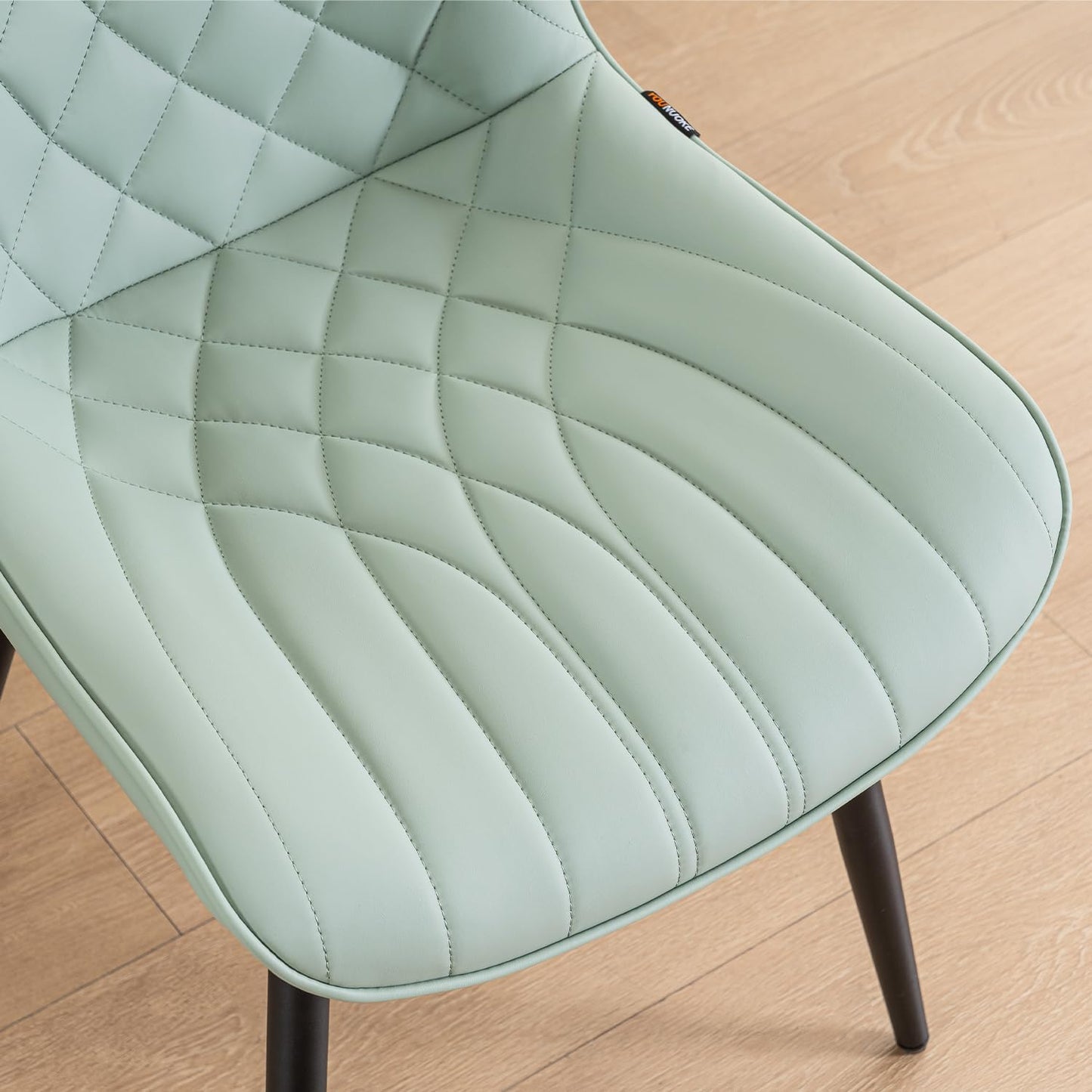 YOUNUOKE Dining Chairs Set of 2 Mid Century Modern Kitchen Chair Comfortable Upholstered Faux Leather Dinner Chairs for Kitchen Dining Room, Mint