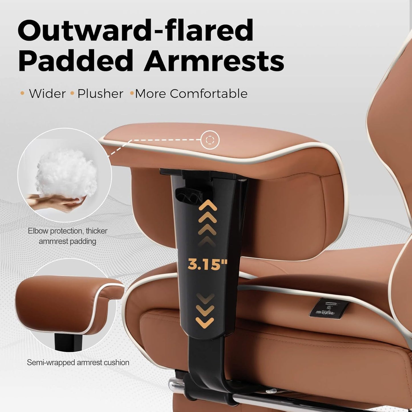 GTRACING Big and Tall Gaming Chair 400lbs Heavy Duty Office Chair with Foot Rest & Ergonomic Pocket Spring Cushion, High Back Lumbar Support for Lower Back Pain Relief, Coffee Brown