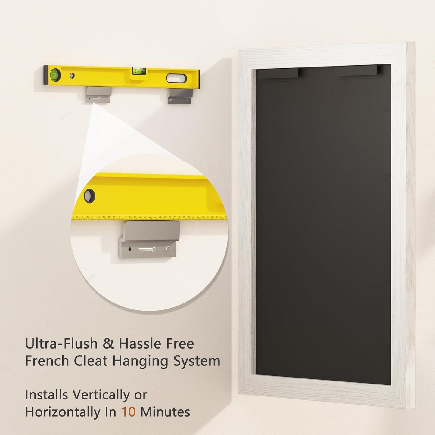 VocalStar White Wood Framed Mirror 22 x 30 Inch, Rustic Natural White Wooden Rectangle Bathroom Vanity Wall Mirror for Farmhouse Boho Decor, 1/4-inch Shatterproof Glass | Waterproof