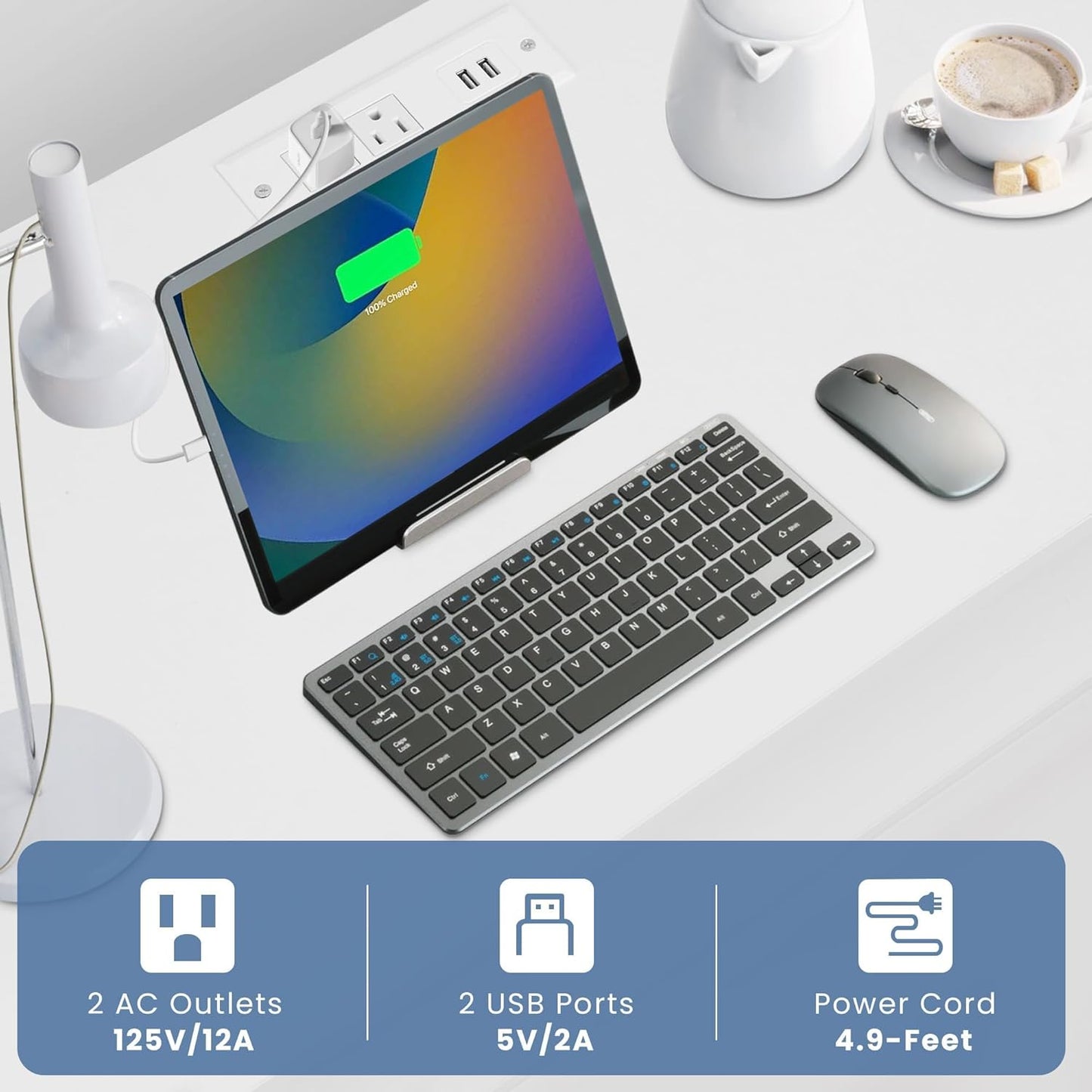 3 Wooden Drawers Night Stand, 27 Inch Wide Nightstand with Charging Station and Adjustable Drawers, Bedside Table for Living Room/Bedroom/Office, White.