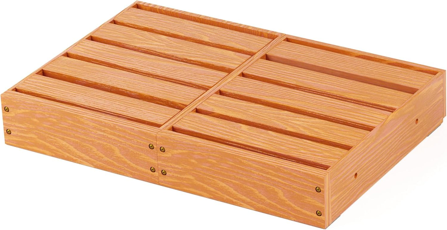 Wooden Step Stool, Durable Pine Wood Platform 23.6" x 15.9", 3.5" High, Supports 450 lbs, Sturdy Minimalist Low Step for Kitchen, Bedroom, Bathroom, Living Room & Indoor Home Décor