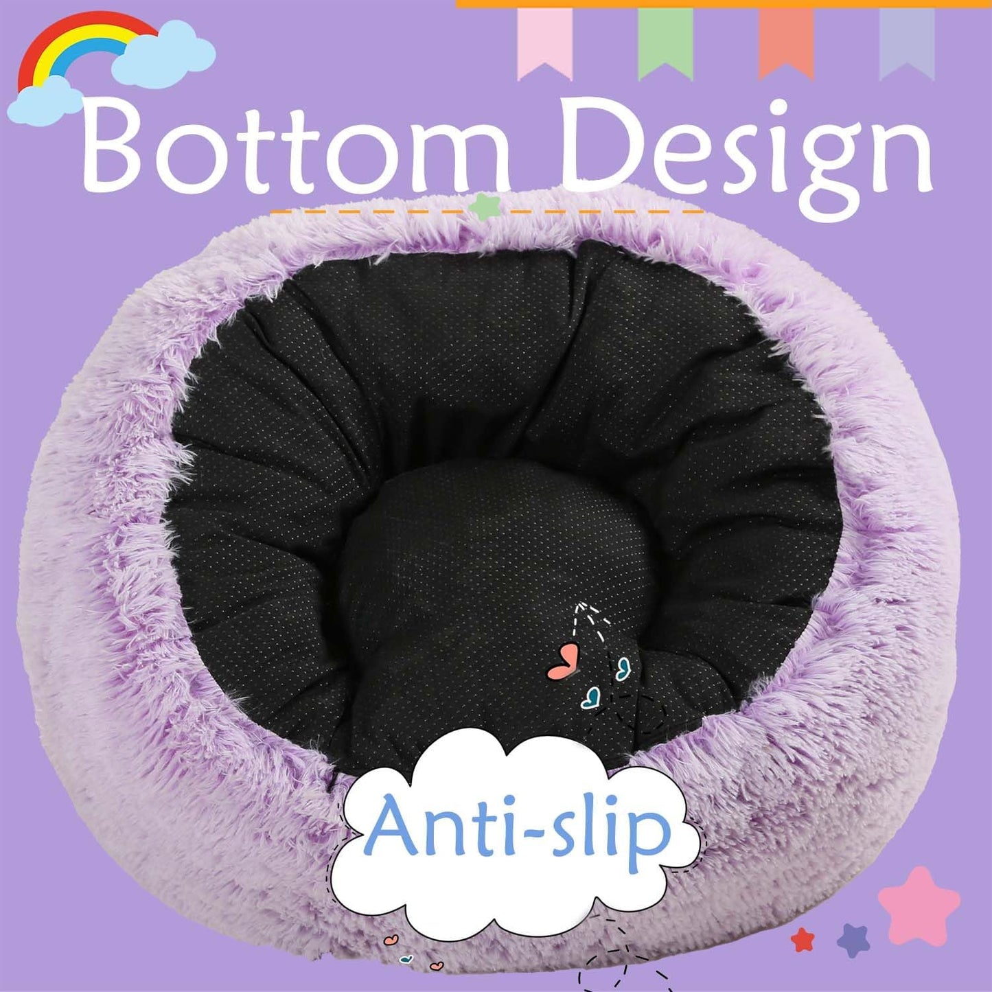 Bean Bag Chair for Kids with Plush Faux Fur Cover, 2.5FT Memory Foam Filled Bean Bag for Teens & Kids, Lazy Sofa for Living Room/Bedroom/Dorm, Rabbit-Ears Design