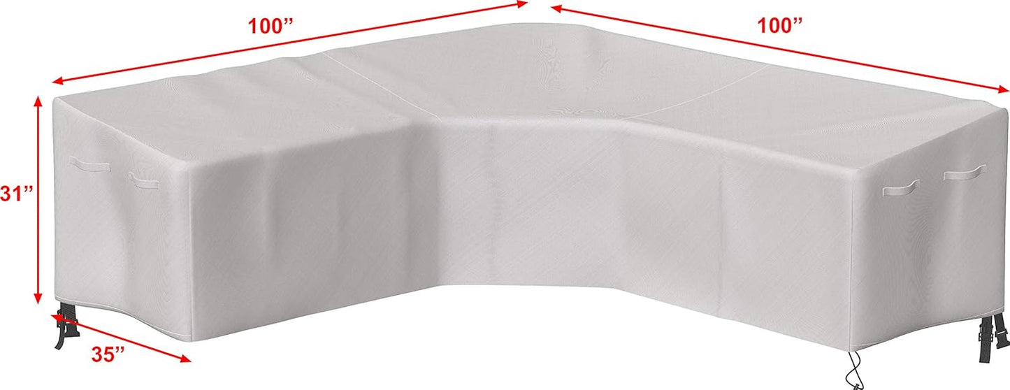 Simple Houseware Patio V-Shaped Sectional Sofa Set Cover