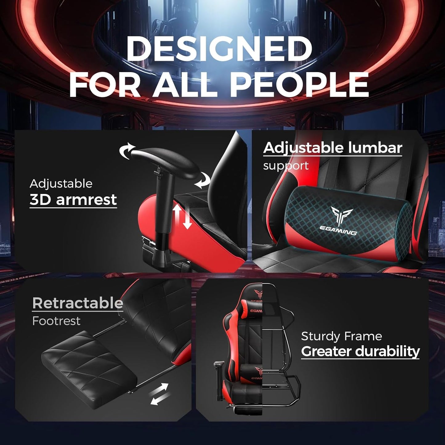 Gaming Chair with 3D Adjustable Armrests, Cow Print Design, Ergonomic Office Chair with High Back, Computer Chair with Footrest,Comfy Diamond Stitching Sest, Game Chair for Adults