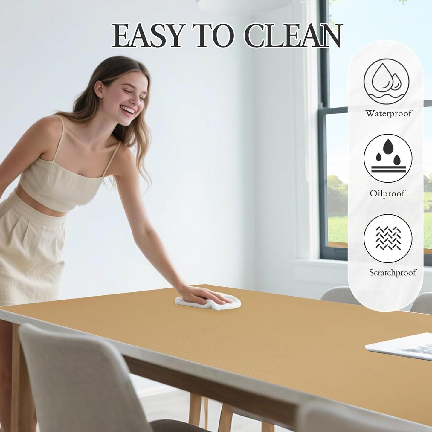 Beautysaid Shelf and Drawer Liner for Kitchen Cabinet, Non Adhesive Non Slip Shelf Paper Waterproof Washable Thickened for Dresser Pantry Shelve Bathroom Protector Liner(Beige,12 in x 30 FT)