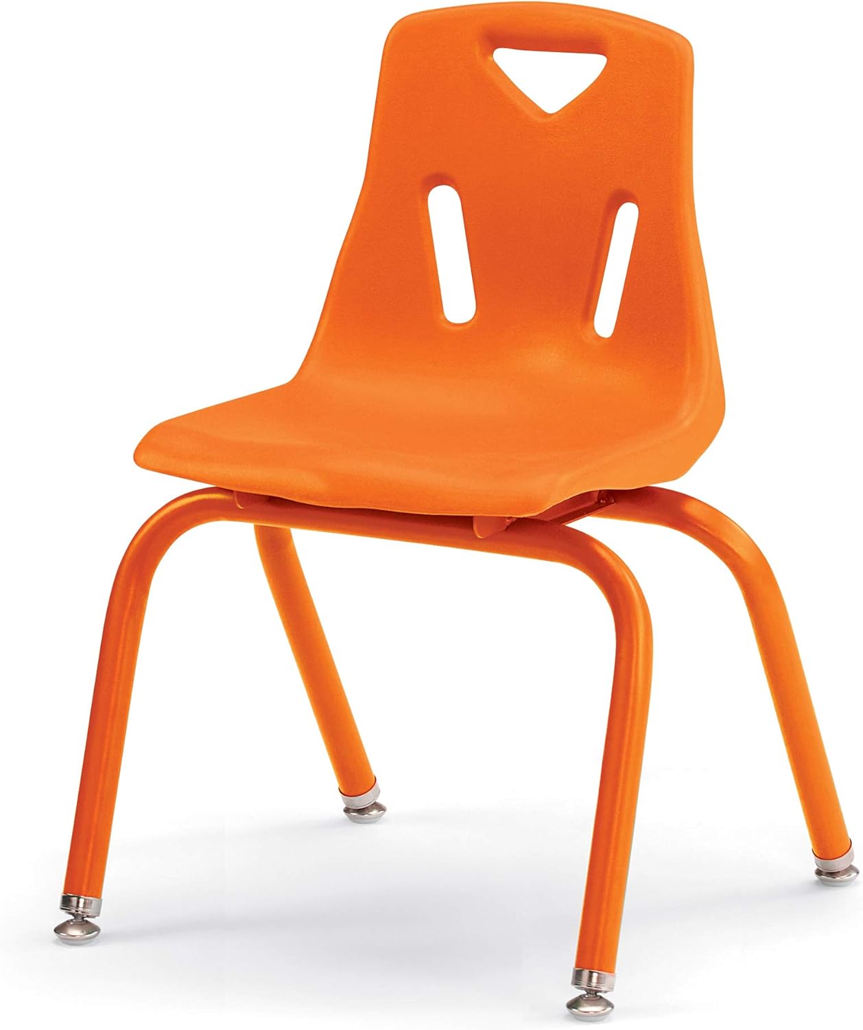 Berries Jonti-Craft 8124JC6114 Stacking Chairs with Powder-Coated Legs, 14" Height, Orange, Pack of 6