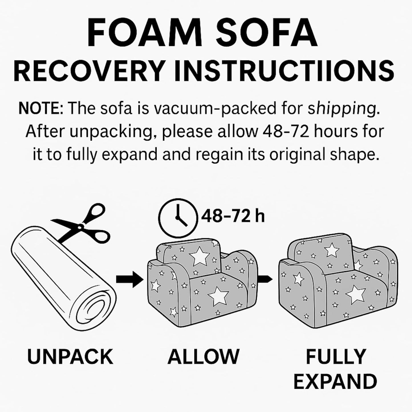 Kids Couch for Toddlers, 2-in-1 Kids Sofa Toddler Couch Chair Glow in The Dark, Comfy Soft Foldable Kid Chair for Girls and Boys