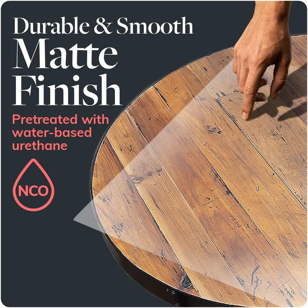 Reclaimed Wood Table Top - Rustic Recycled Wooden Piece Perfect for Signs, Kitchens, Dining and Coffee Table Tops (Reclaimed Wood Table Top with Metal Edge, 24" x 24")