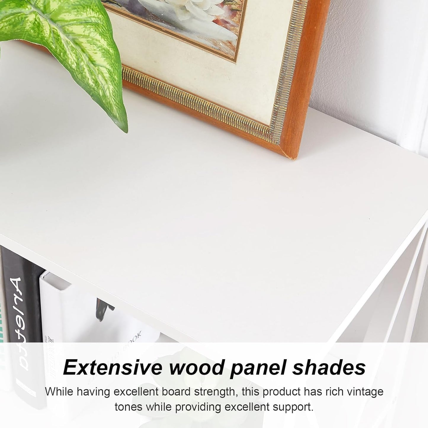 HOMISSUE Tall Bookshelf, 6-Tier Book Shelf, Rustic Wood Metal Bookshelves and Bookcases, Freestanding and Industrial Open Bookcase for Home Office, Living Room and Bedroom, Vintage, White