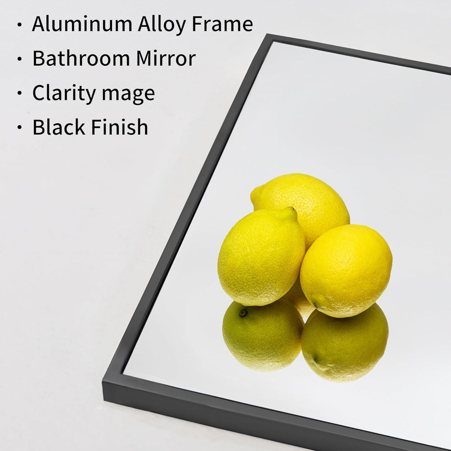 Black Bathroom Mirror for Wall, 30x50 Inch Rectangle Mirrors with Metal Frame, Modern Vanity Wall Mirror Decor for Entryway Hangs, Bathroom Living Room Horizontal or Vertical