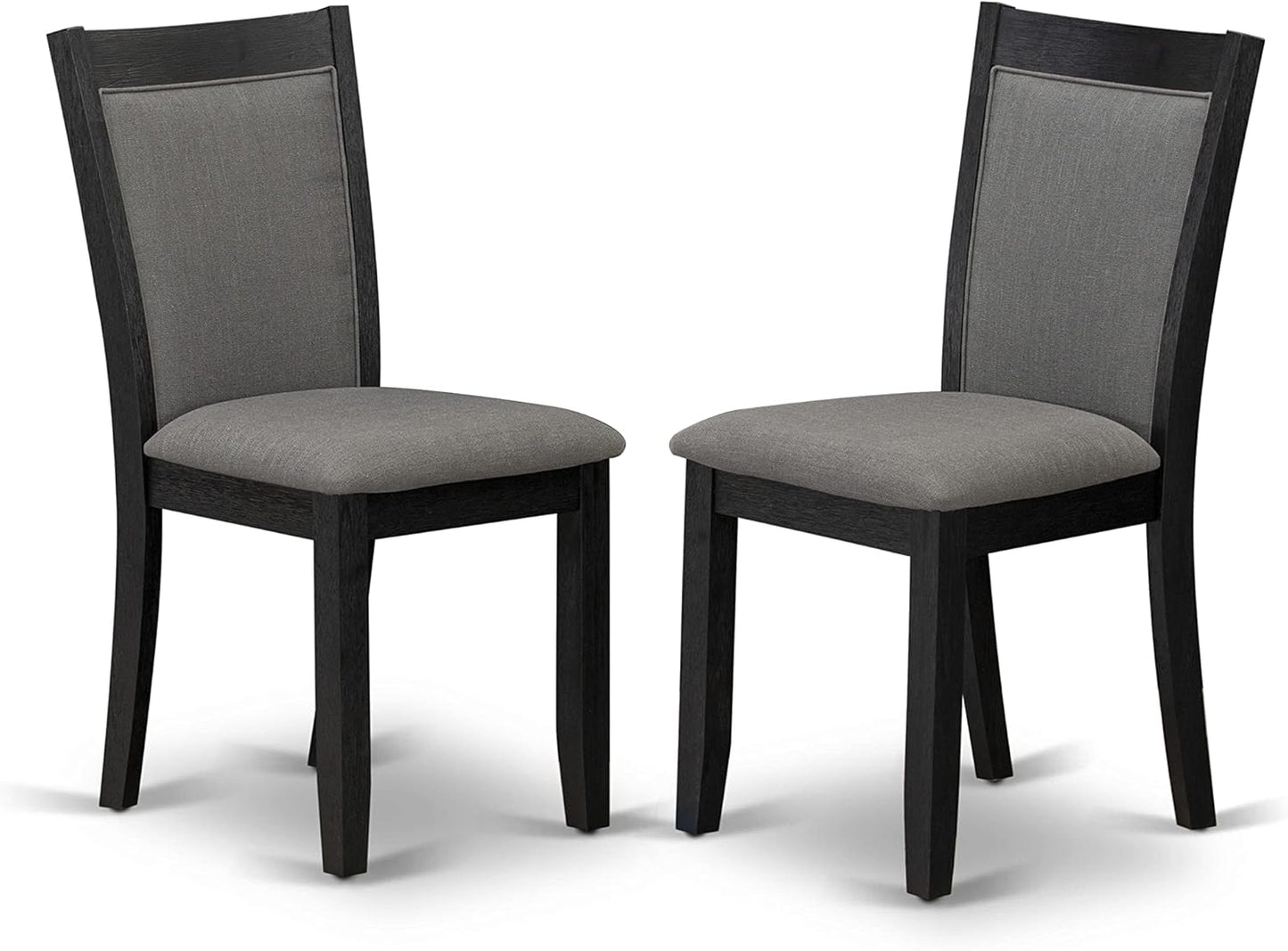 X07MZ-BC6-50 - 10-Pc Dining Table Set a Kitchen Table with a coffee Table and a wooden Bench & 7 Dark Gotham Grey Fabric Dining Chair, 39x120 Inch, Wire Brushed Black