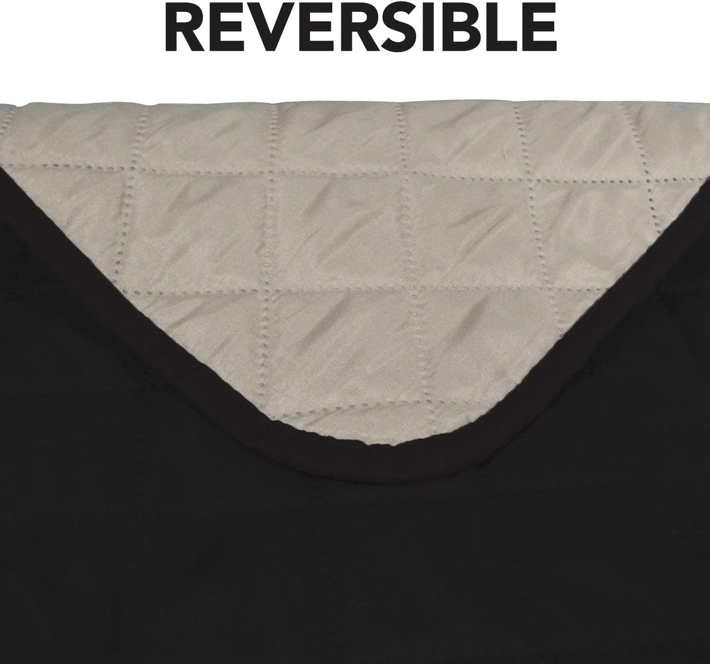 PureFit Reversible Sofa Cover Water Resistant Chair Couch Cover, Machine Washable Furniture Cover with Non-Slip Foam and Adjustable Strap for Dogs, Pets (Chair, Black/Beige)