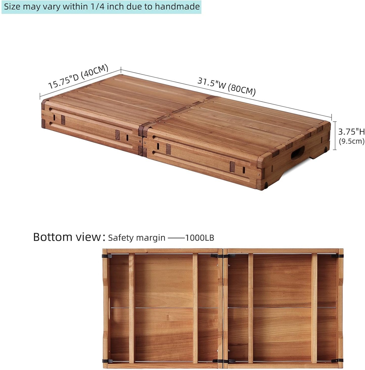 Wooden Platform 3.7" Height.One Step Stool Larger 31.5" for Adults&Senior. Carbonization Porch Step,Stair Assist Indoor&Outdoor,Bedside Foot Stepper,Mobility Stepping.for Handicap,Elderly,Kids
