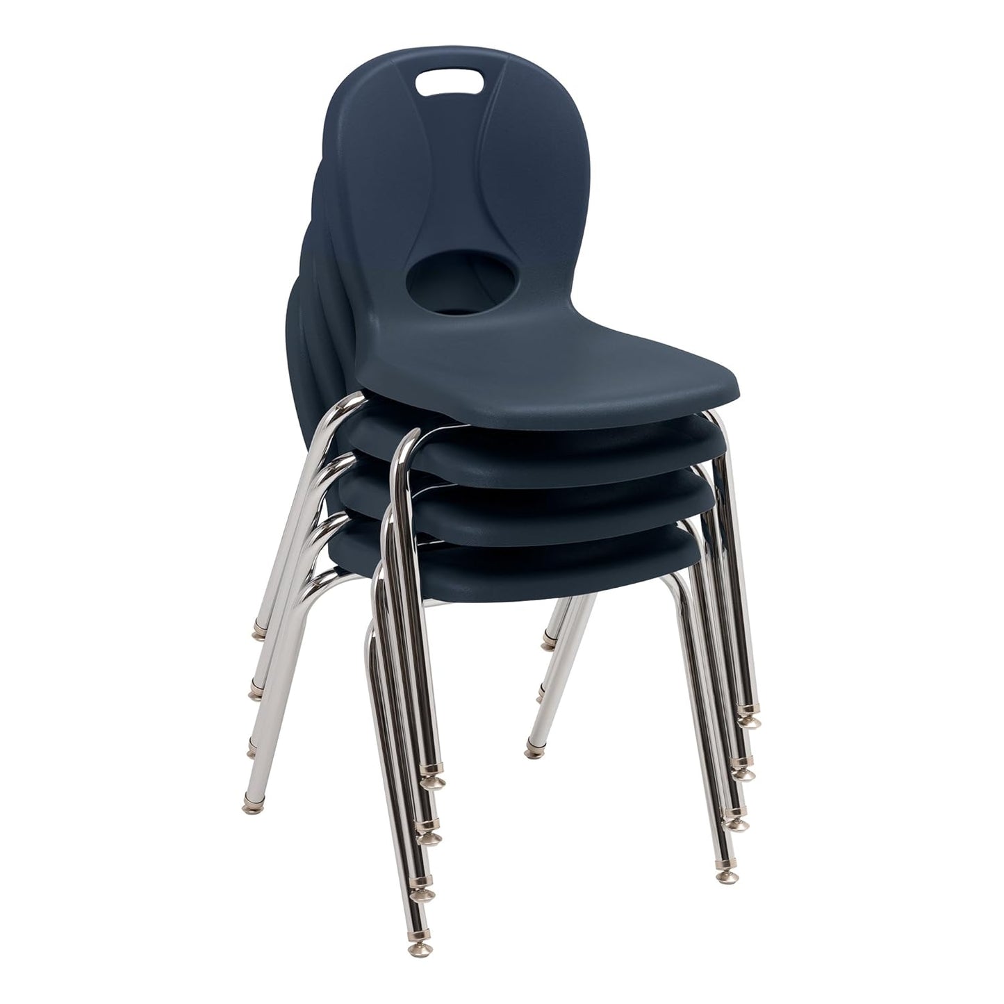 Learniture LNT-118-CSW-NV Learniture Structure Series Stackable School Chairs for Classroom, 18" Seat Height, Navy, Pack of 4
