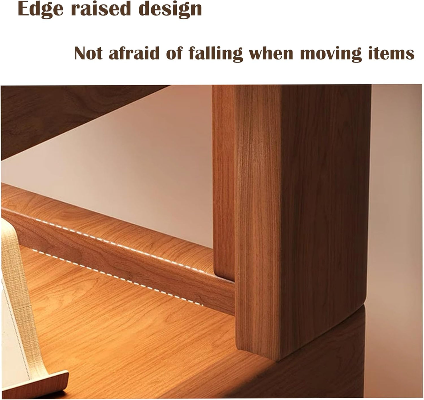 Nightstand Bedside Table with 3-Tier Storage, Modern Solid Rubberwood End Side Table for Bedroom Living Room,Original Wood Color Walnut (13.7" D x 13.7" W x 21.2" H)