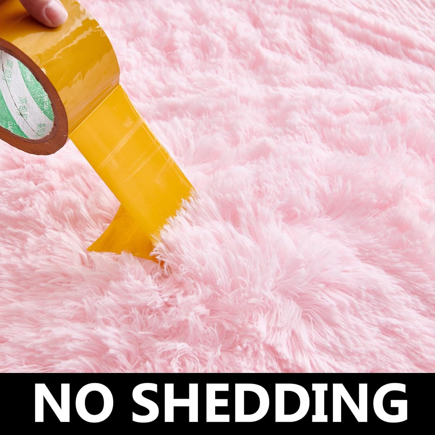 FJZFING Pink Round Rug Ultra-Soft Plush Modern 7x7 Circle Area Rug for Kid's Bedroom, Fluffy Shag Circular Rug for Nursery Room, Non-Slip Home Decor Cute Pink Carpet for Teen's Room