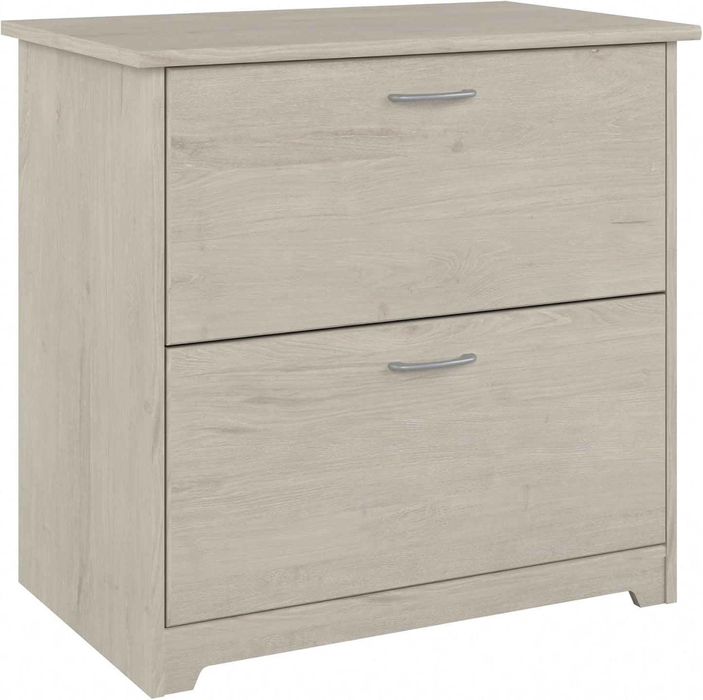 Bush Furniture Cabot 2 Drawer Lateral File Cabinet in Linen White Oak, Home Office Chest for Letter, Legal, and A4-size Document Storage