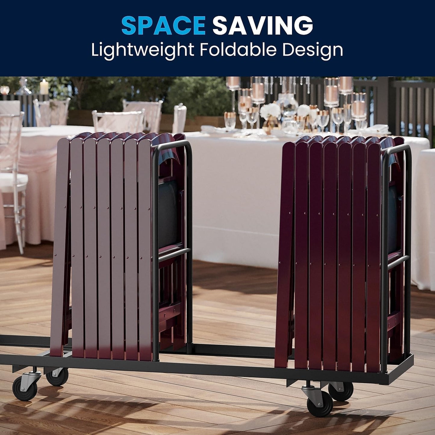 Flash Furniture Hercules Series Folding Chair - Red Mahogany Resin – 2 Pack 800LB Weight Capacity Comfortable Event Chair - Light Weight Folding Chair