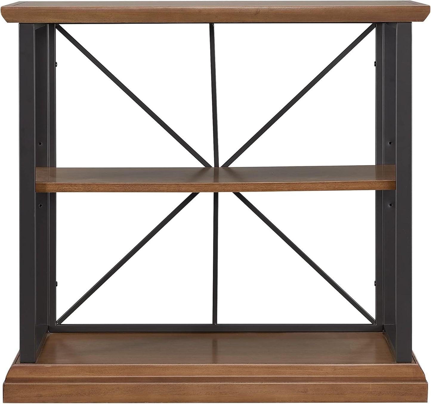 Leick Home 11832-WLGM Finnick Mixed Metal and Wood Adjustable Bookshelf, Willow/Gunmetal