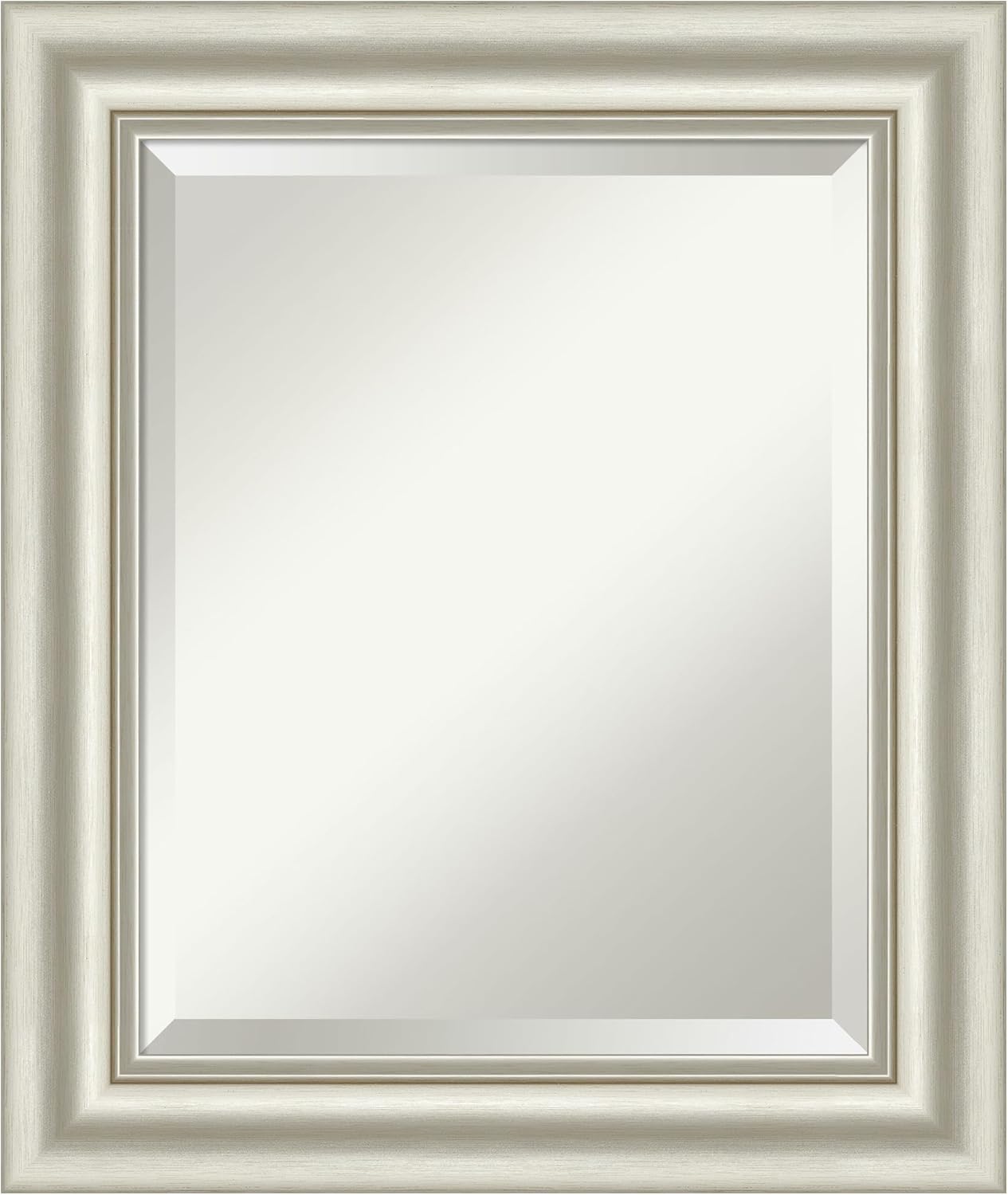 Amanti Art Bathroom Mirror for Over Sink, 26x22 Sophia Silver Rectangle Vanity Mirror, Small Traditional Frame, Hangs Horizonally and Vertically, Bathroom Wall Decor, Beveled Edge