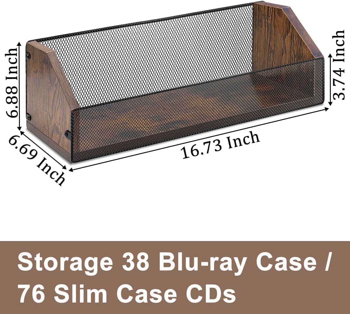 CD Storage Rack - CD Storage Case Holds 38 Full Case CDs, 76 Slim Case CDs, Desktop or Closet CD Stand, CD Display for Blu-Ray | Video Game Cases | Papers | Cards
