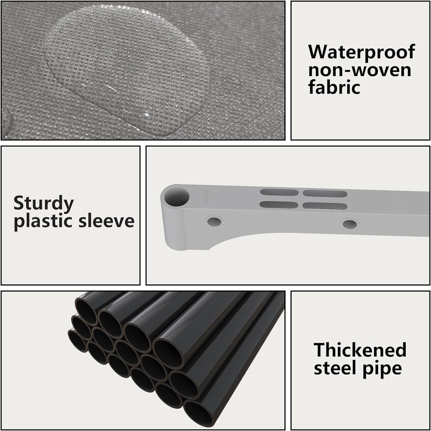 JIUYOTREE 5-Tiers Closet Storage Organizer with Fabric Cloth at Back，Double Row Modular Cubes Bookshelf,Living Room,Study Room,Bedroom,Grey