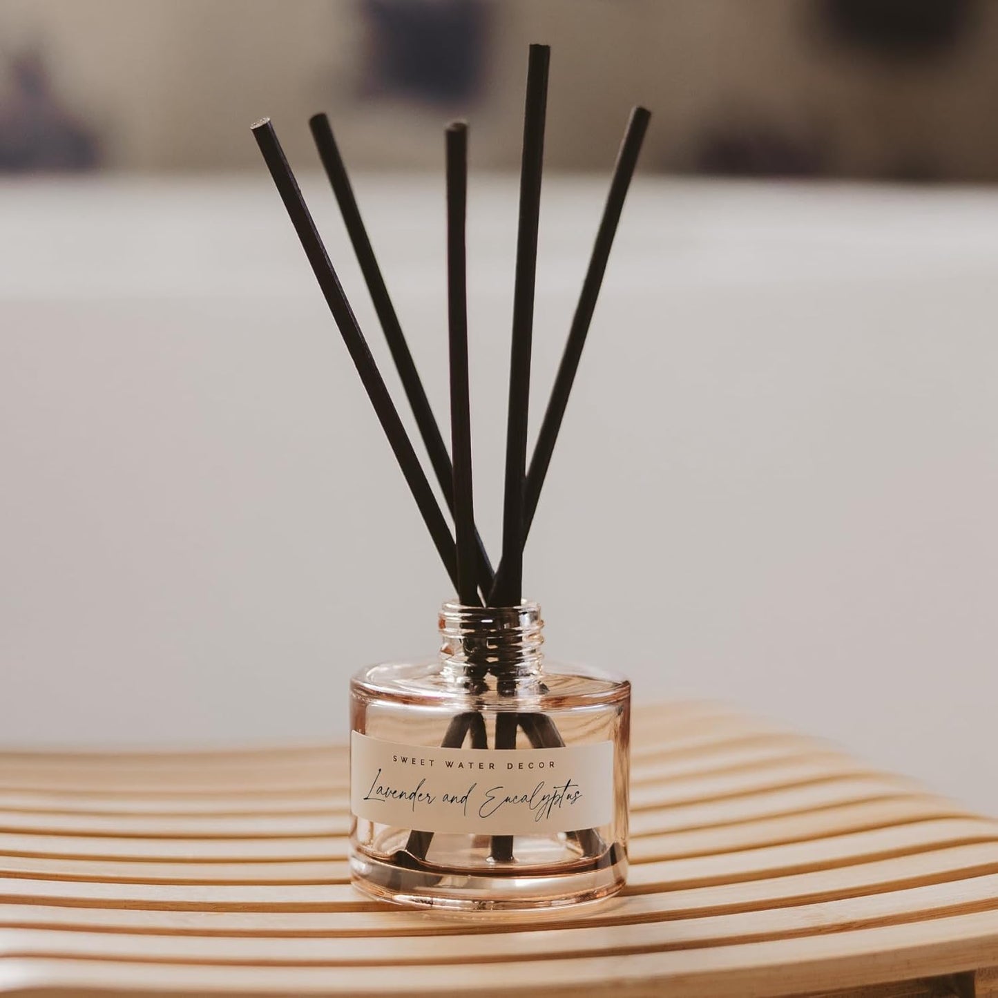 Sweet Water Decor Lavender and Eucalyptus Reed Diffuser – Room Decor Aesthetic with Long-Lasting Premium Fragrance of Lavender, Patchouli, and Eucalyptus for 4 Months – Ideal for Home Decor