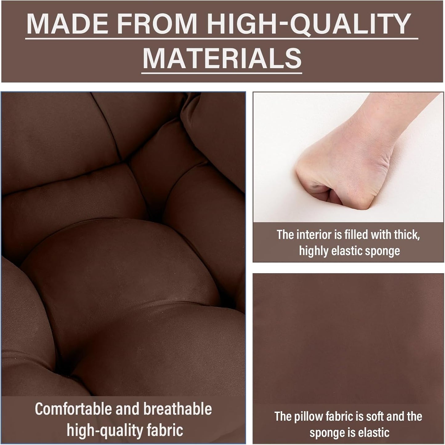 Lazy Chair with Ottoman, Comfy Reading Chair with Footstool & Pillow Modern Lounge Chair with Armrests & Side Pocket for Living Room, Bedroom, Dorm Room，Dark Brown