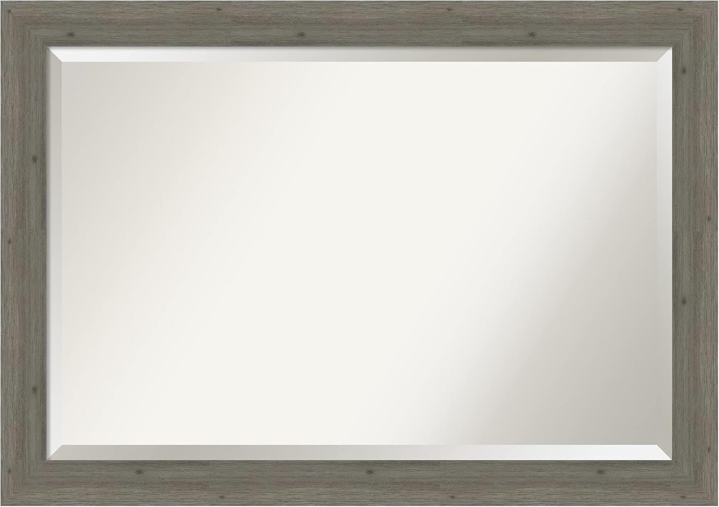 Amanti Art Grey Wall Mirror 29x41 Fencepost Grey Narrow Rectangle Bathroom Mirror for Wall Decor Living Room, Large Rustic Farmhouse Wood Frame, Hangs Horizonally and Vertically, Bathroom Decor