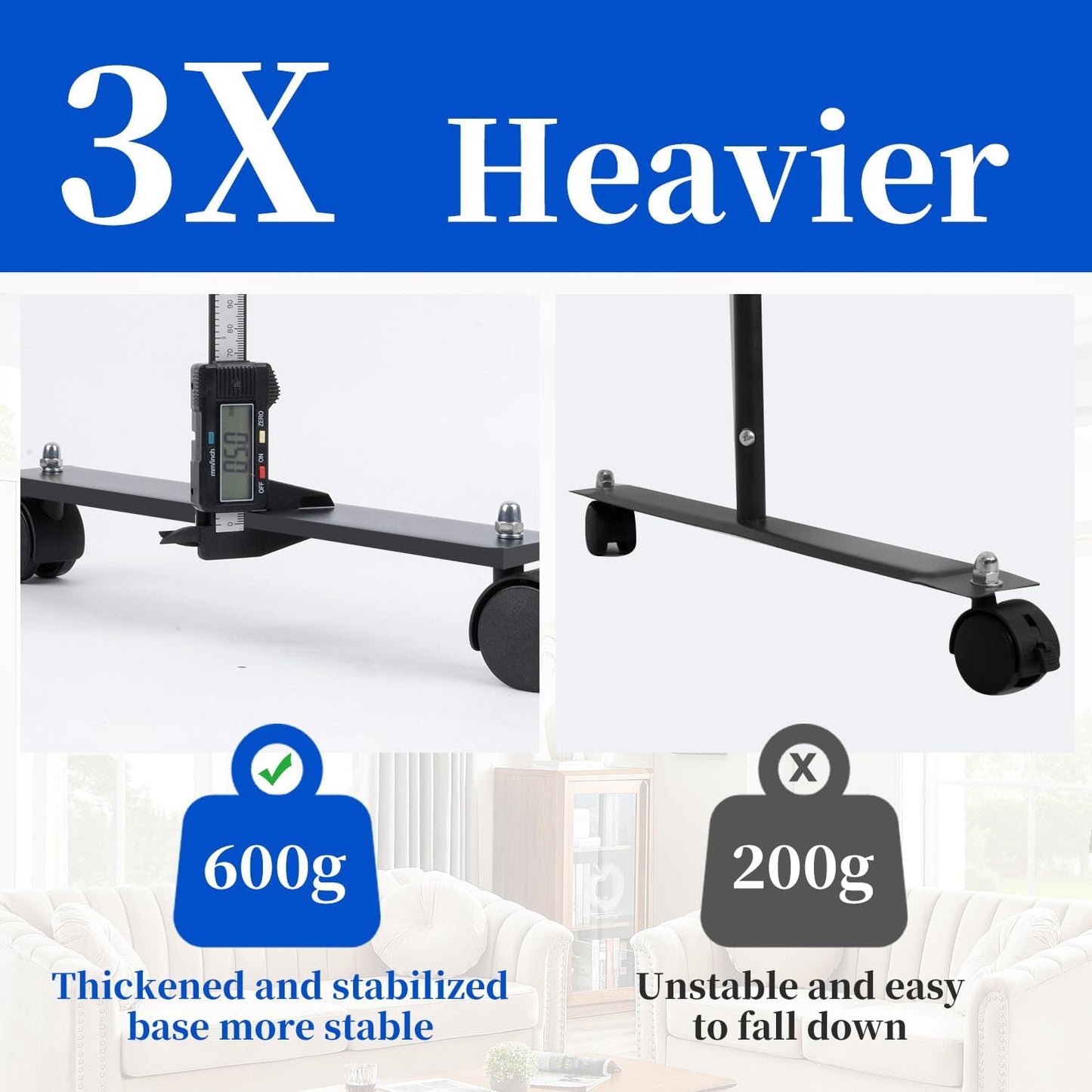 Room Divider 6FT Room Partition with Lockable Wheels, (Thicked Metal Base) Room Dividers, Freestanding Indoor Folding Privacy Screens, Portable Fabric Wall Divider for Room Separation, Black