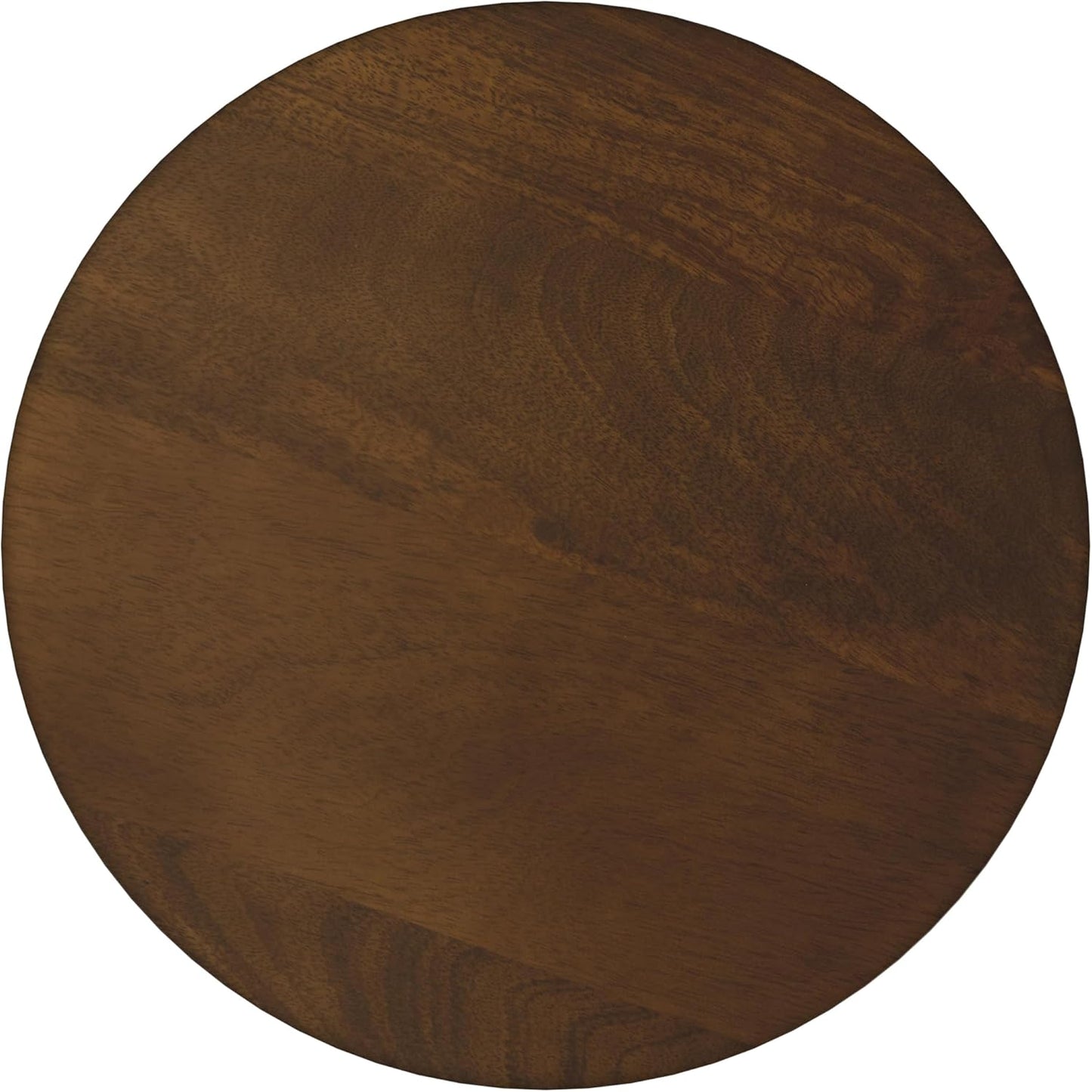 HomePop Walnut Mango Wood 3-Leg End/Side Round Table