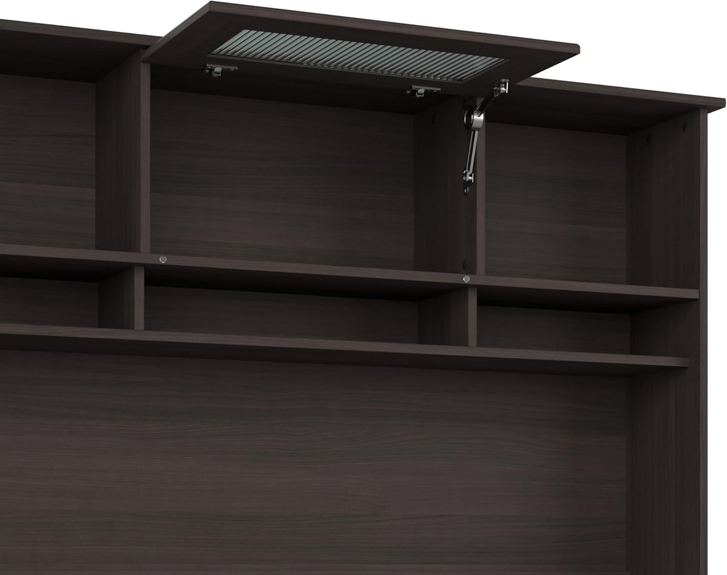 Bush Furniture Cabot L Shaped Desk with Hutch | Corner Desk with Storage for Home Office in Heather Gray | 60W L Shaped Computer Desk