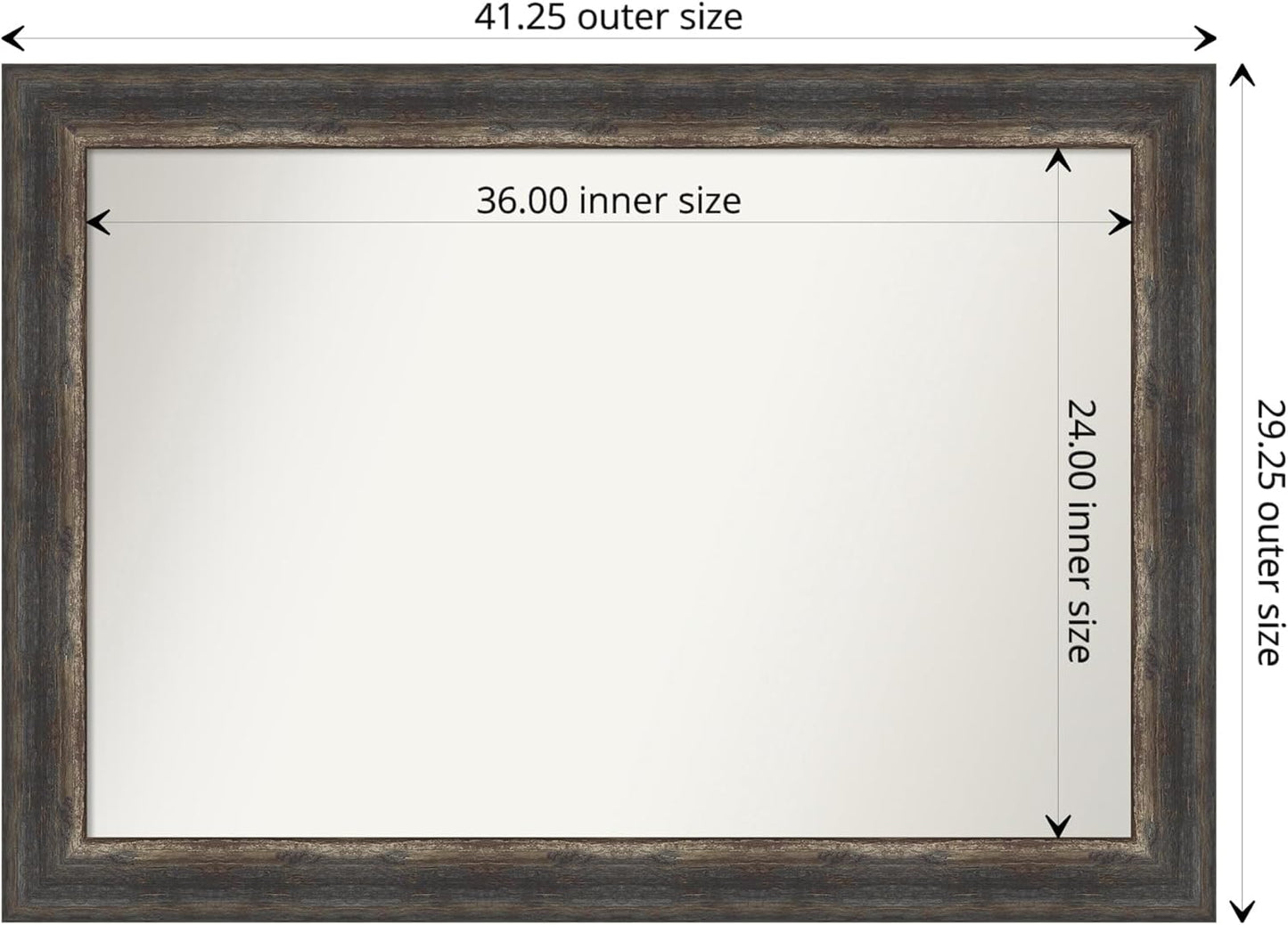 Amanti Art Bronze Bathroom Mirror for Over Sink, 32x44 Ballroom Bronze Rectangle Vanity Mirror, Large Traditional Frame, Hangs Horizonally and Vertically, Bathroom Wall Decor, Non-Beveled Edge