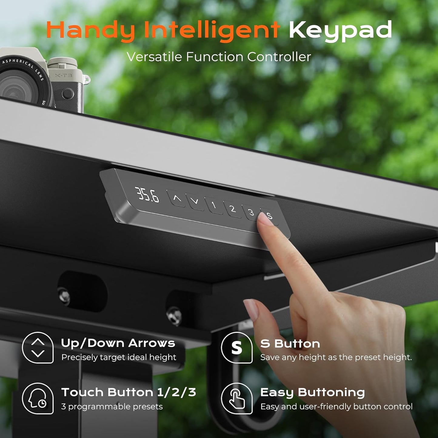 Huuger Electric Standing Desk Frame with Dual Motor, Sit Stand up Desk Leg for 47.2” to 86.6” Desktop, Computer Desk Leg with Cable Tray, 3 Memory Height Presets, 2 Hooks, Black Frame Only