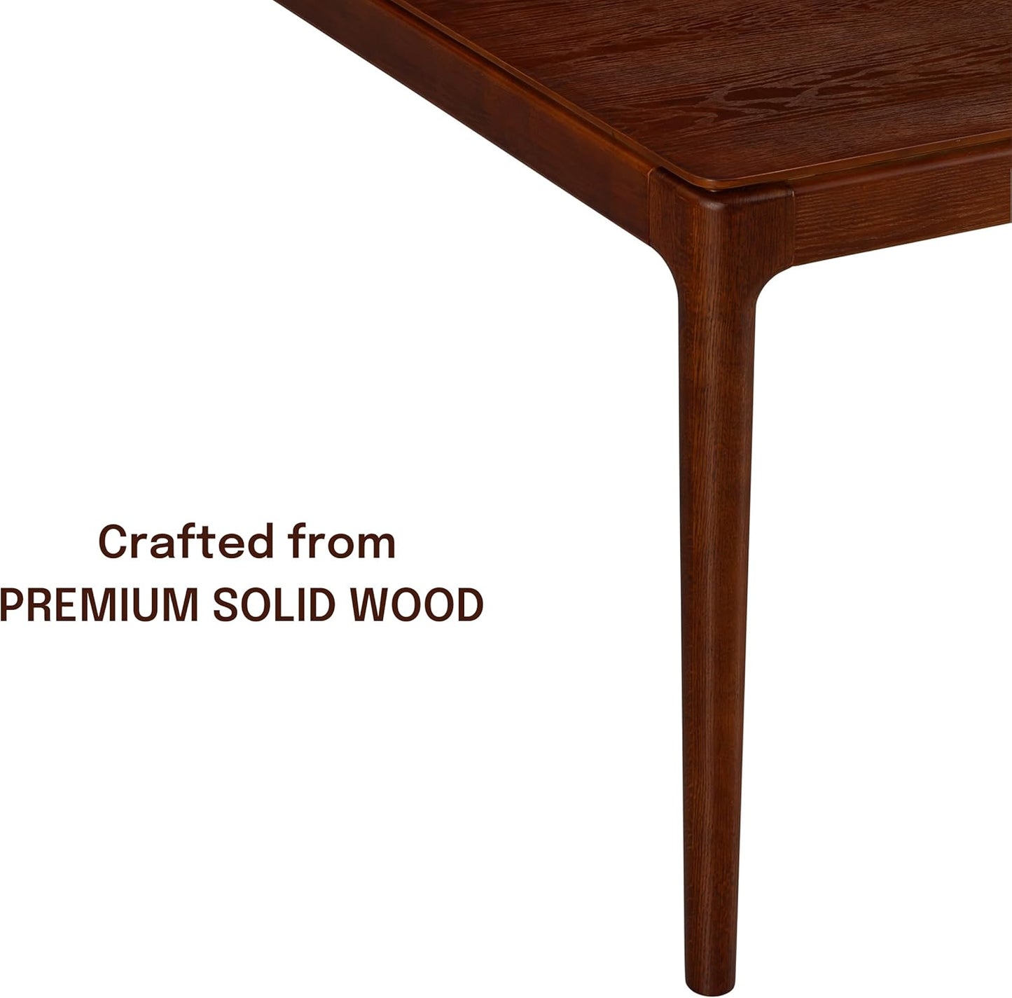 NTC Mingle 55 Inch Modern Design, Rectangular Dinner Table for Dining Room, Living Room Furniture, Effortless Assembly, Dark Walnut