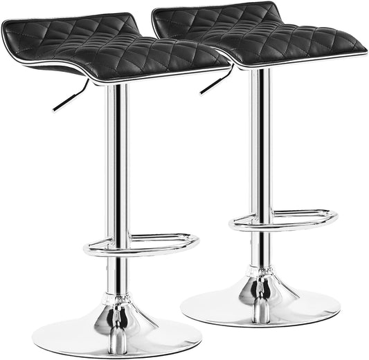 VECELO Adjustable Bar Stools Set of 2, Bar Height Stools for Kitchen Counter