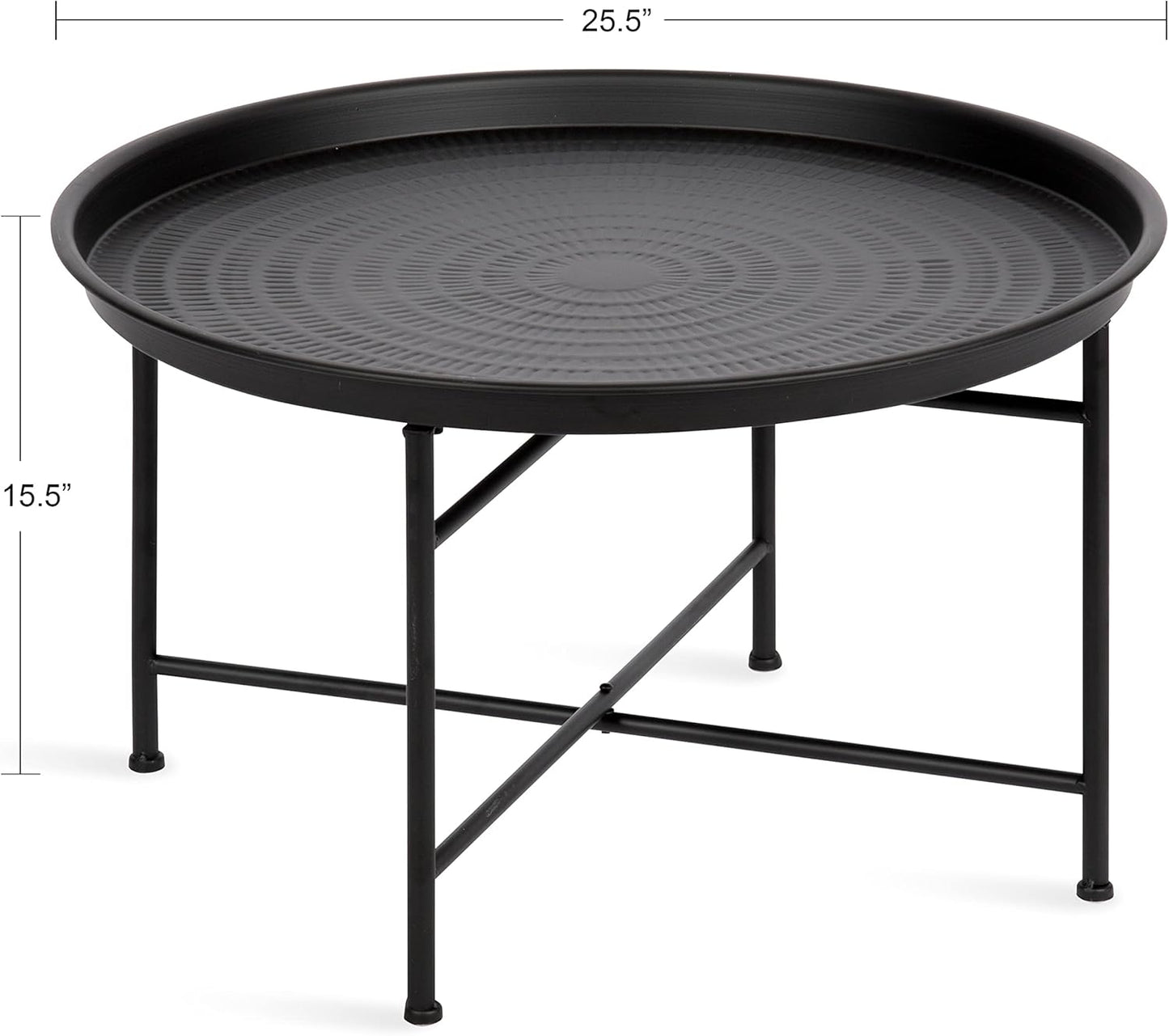 Kate and Laurel Mahdavi Modern Coffee Table, 26 x 26 x 16, Black, Unique Coffee Table with Sophisticated Design