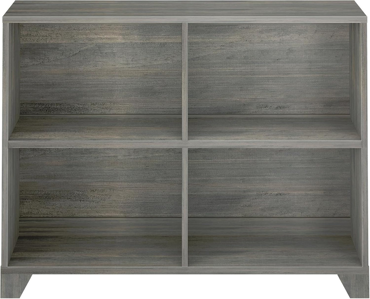 Max & Lily Modern Farmhouse 4-Shelf Bookcase, Solid Wood Bookshelves for Kids Bedroom, Driftwood