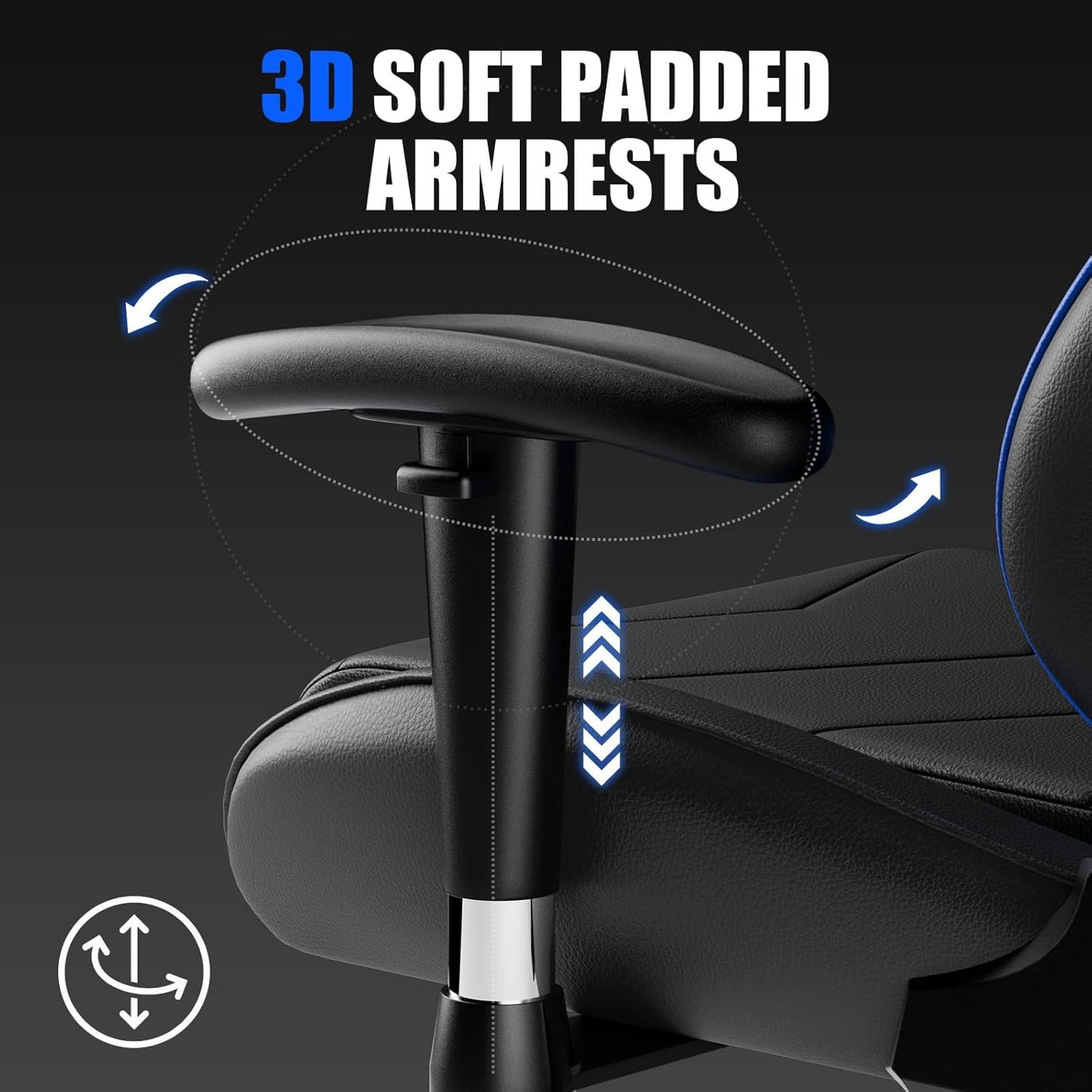 GTRACING Gaming Chair Racing Office Computer Ergonomic Video Game Chair Backrest and Seat Height Adjustable Swivel Recliner with Headrest and Lumbar Pillow Esports Chair (NavyBlue)