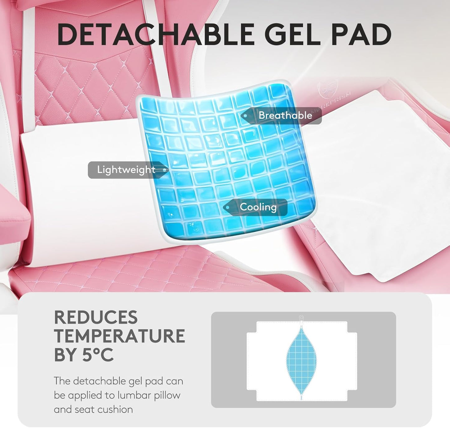 Gaming Chair,Computer Office Chair with Footrest,Massage Lumbar Support and Gel Pad,Ergonomic Reclining Leather Gamer Chair with Headrest,Adjustable Armrests and Spring Cushion Pink