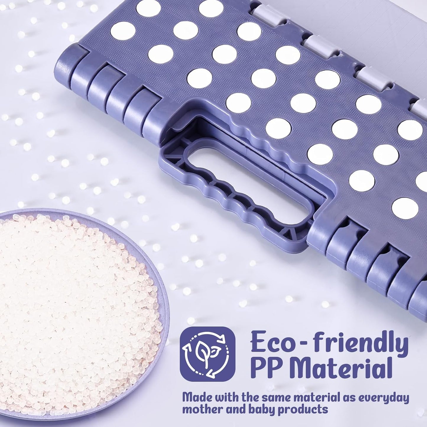 ACSTEP 9 Inch Folding Step Stool 300 LB Capacity Plastic Foldable Step Stools for Kids and Adults, Folding Stool Suitable for Kitchen, Stepping Stool with Handle Bicolor Purple Small Step Stool 1PC