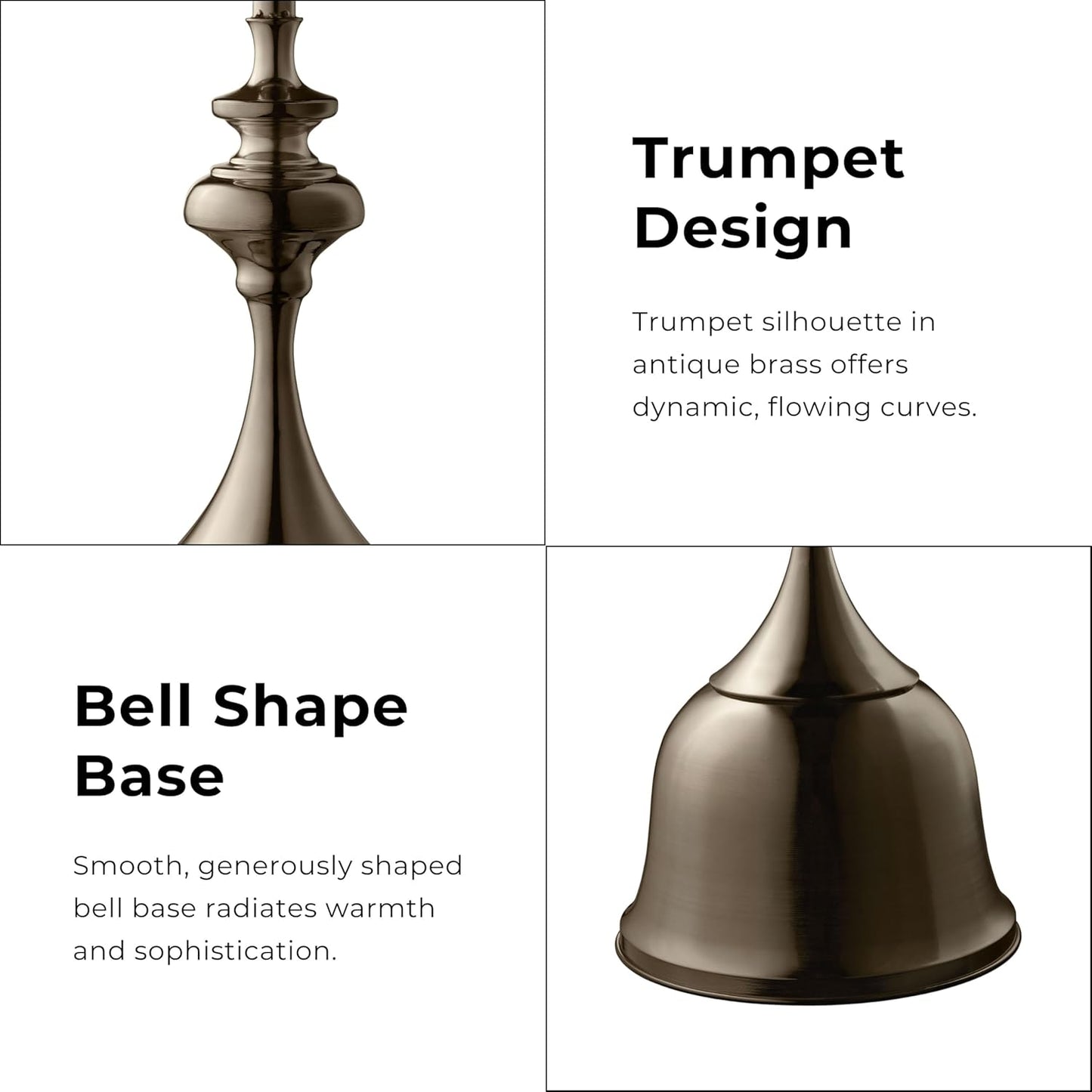 HOMES: Inside + Out Halric Modern 24" Tall Round End Table with Decorated Tabletop and Iron Metal Base, Accent Furniture, Elegant Pedestal Stand for Living Room, Home Office, Antique Brass