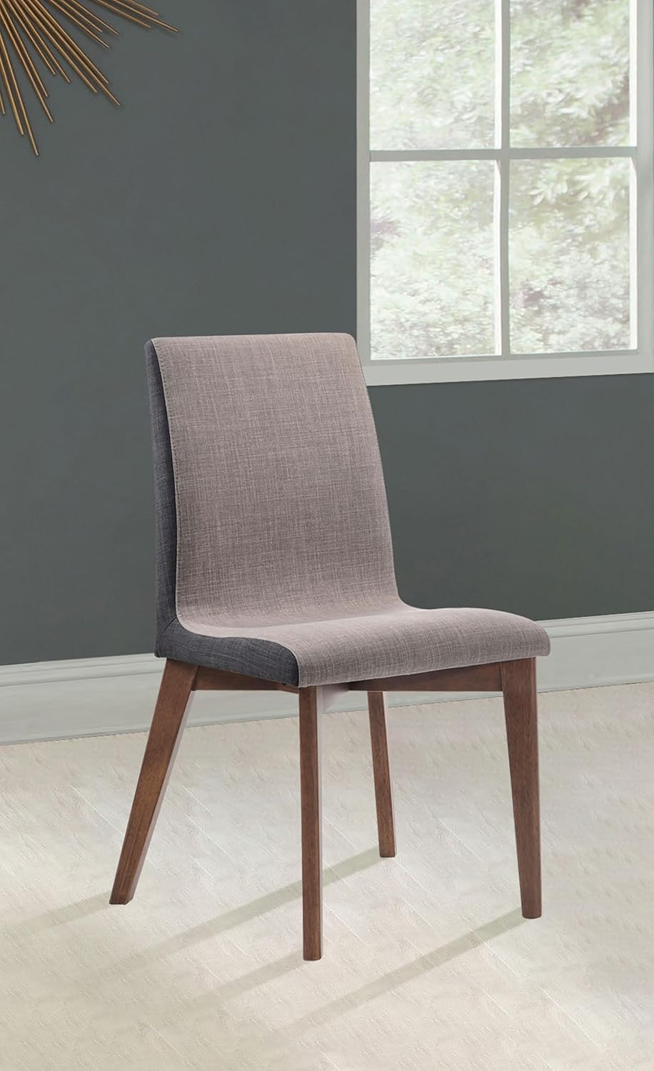 Coaster Home Furnishings - Redbridge - Wood & Fabric - Set of 2 Upholstered Armless Dining Chairs with Soft Cushioned Seating - Home Kitchen & Dining Room - Walnut - 106592
