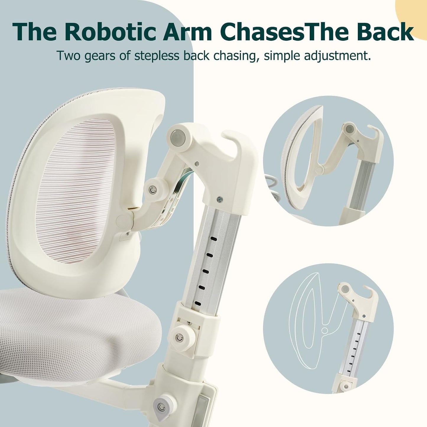 Ergonomic Kids Desk Chair with Footrest & Height-Adjustable Seat, Multifunctional for Study, Work & Dining – Comfy Cushion & Smooth Wheels for Boys & Girls (Grey)