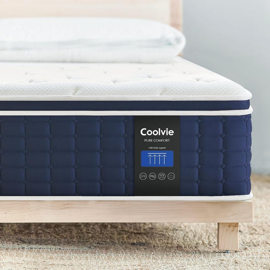 Coolvie Full Size Mattress 14 Inch, Hybrid Soft Medium Plush Mattress with Gel Memory Foam for Adaptive Support and Pressure Relief, Cloud-Like Sleep Mattress in A Box for Silent, 100-Night Trial